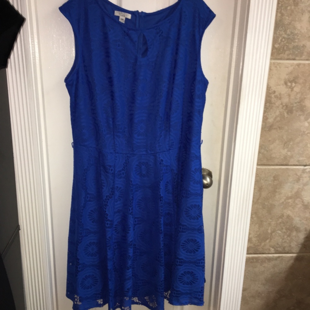 Blue Crochet Sleeveless Dress